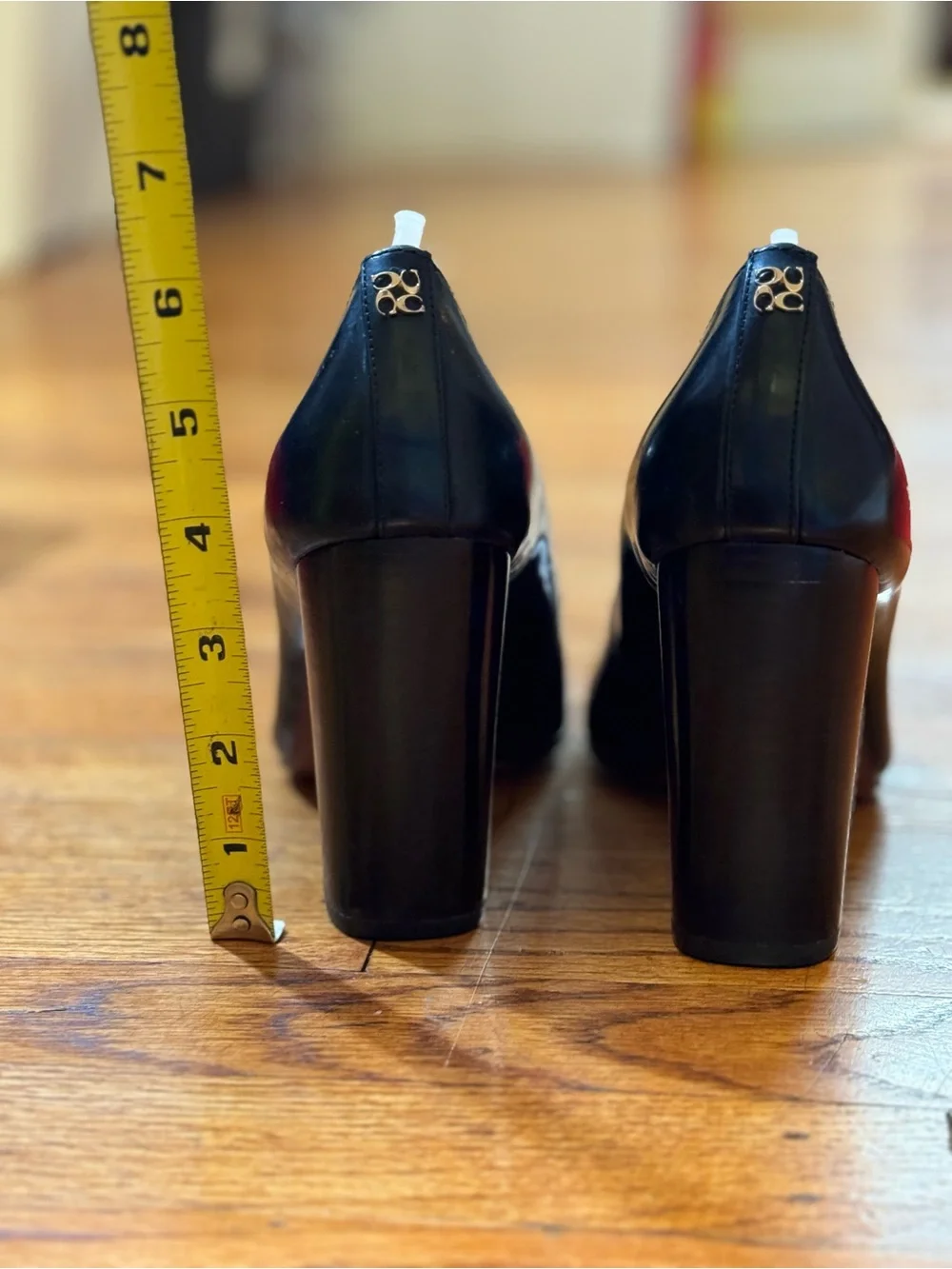 Coach Ophelia Box Calf Leather Block Heel Pumps Black Size 7.5M w/ Box